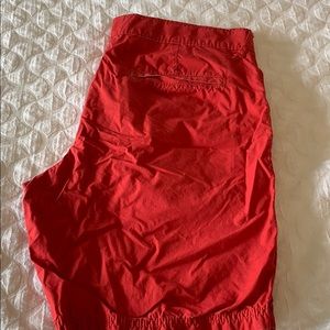 Bright red shorts